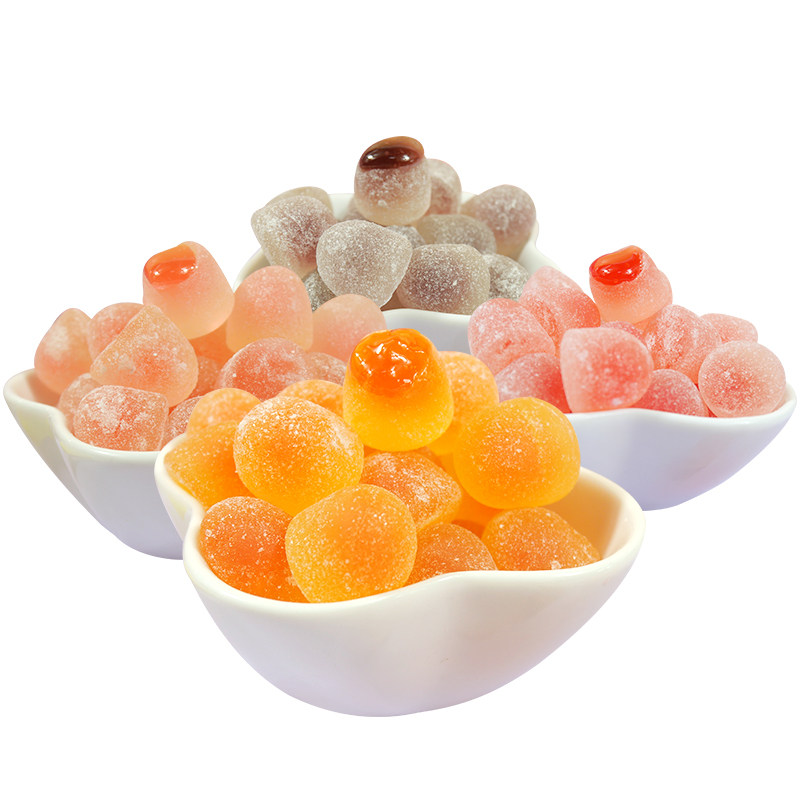 奇峰爆浆果汁软糖白桃味夹心夹心糖糖果结婚喜糖传统糖果