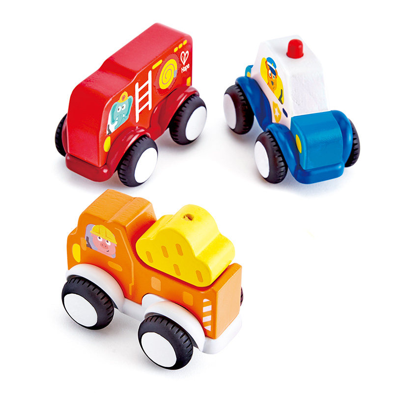 hape城市交通回力车男女孩女孩儿儿童益智玩具警车滑行惯性
