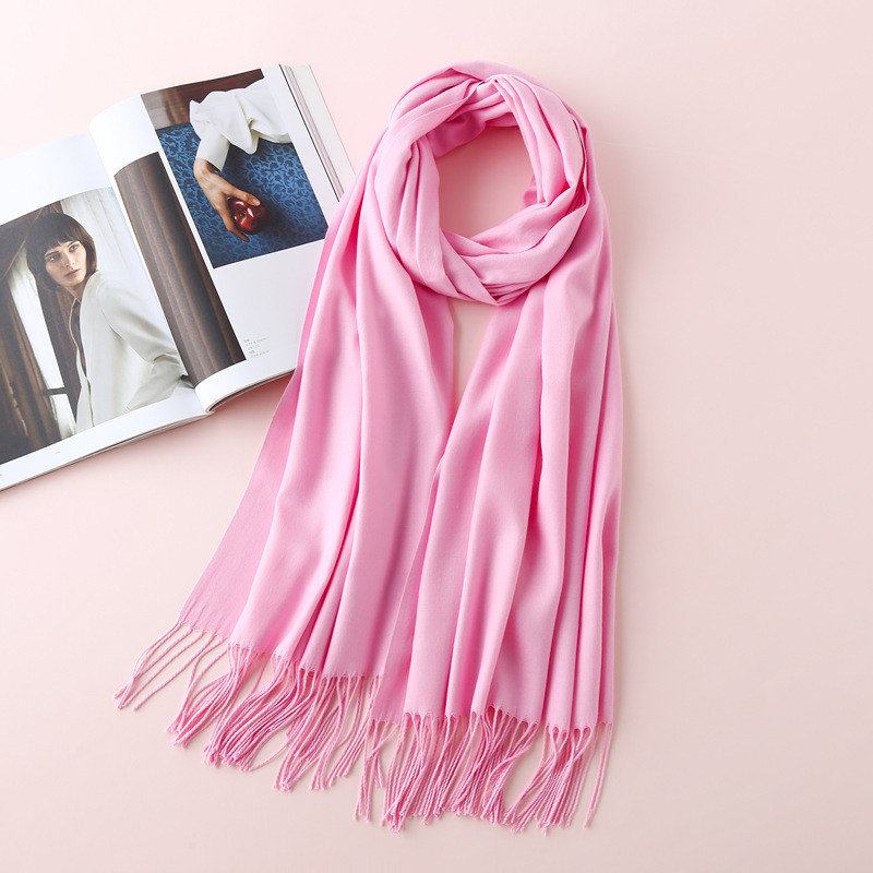 亏本冲量2022新款秋冬季羊绒围巾脖女纯色学生围巾