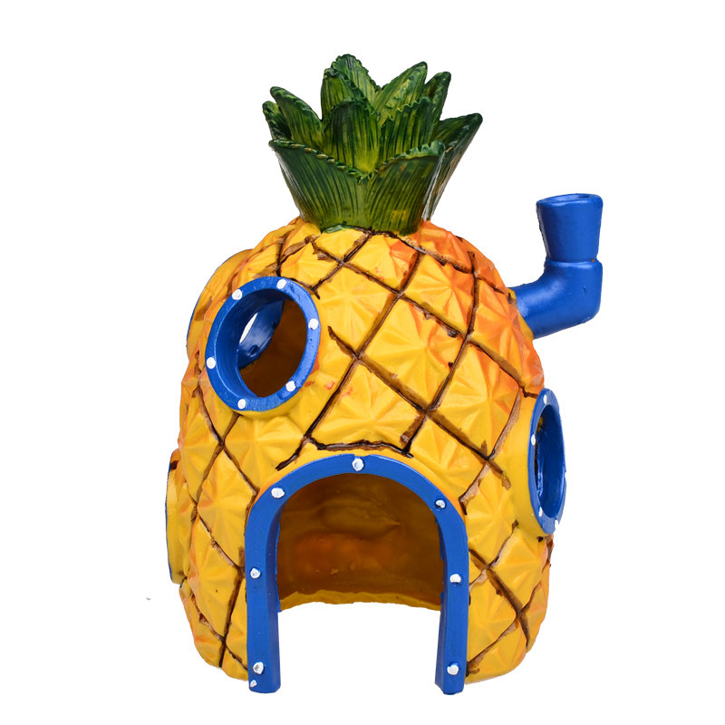 鱼缸造景海绵宝宝假山山石鱼窝公仔菠萝屋装饰摆件造景