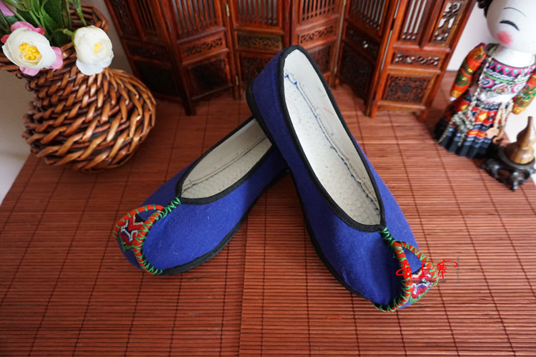 男款云南蛮王民族风古装装船苗银船头绣花男鞋布鞋