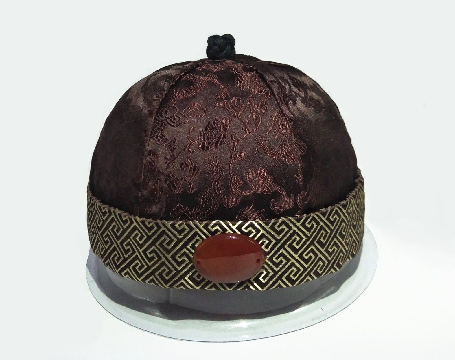 原创手工龙纹复古男帽小王爷地主清朝无檐包头帽子