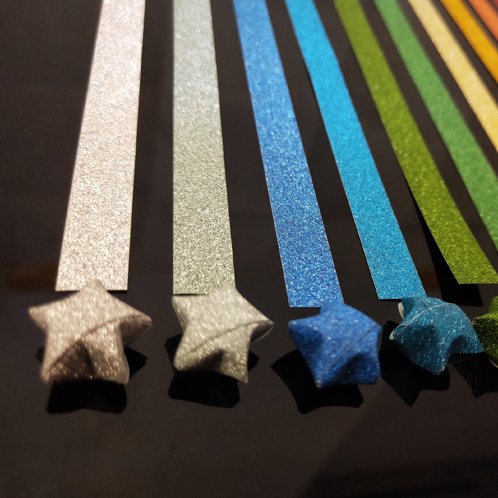 星星闪粉纸包幸运星磨砂长条纸闪手工幸运星