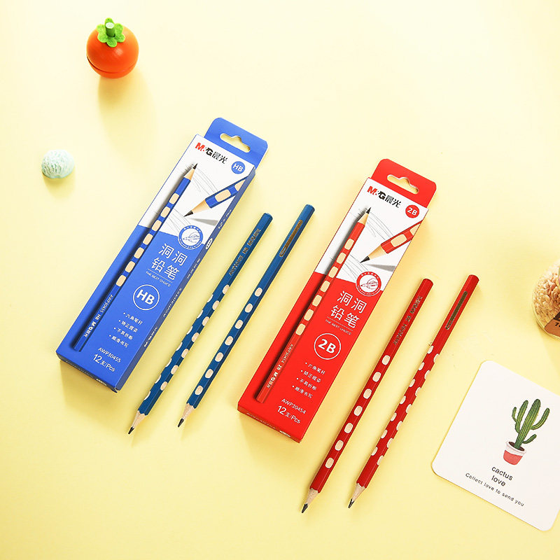 晨光洞洞铅笔矫正握姿铅笔儿童练字铅笔小学生练字笔 hb 12/36/48支