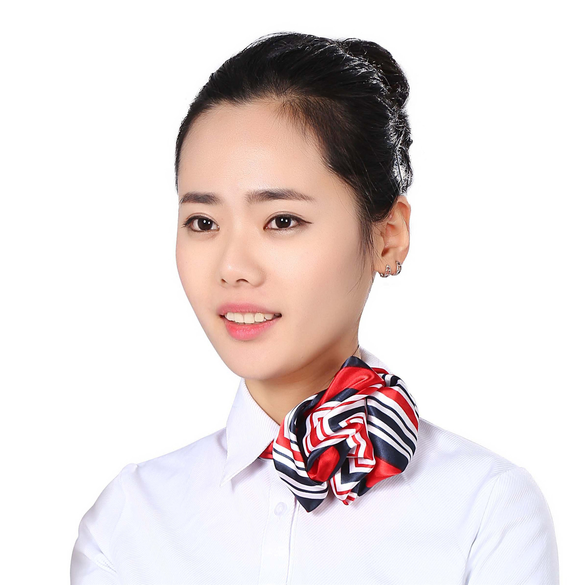 职业装工作制服银行酒店移动空姐礼仪秋冬真丝女 小方巾丝巾围巾 - 图2