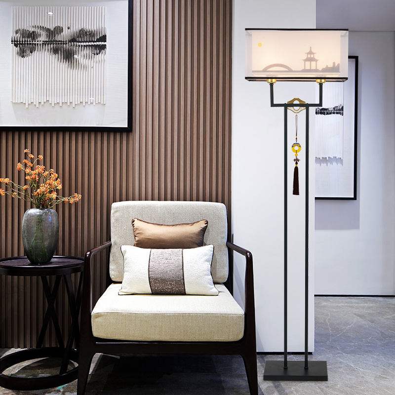 新中式卧室立式古风国风灯中台灯床头书房茶楼装饰落地灯