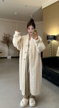 NN winter thickened women's long imitation mink plush twist mink cardigan fur all-in-one environmentally friendly imitation fur jacket coat