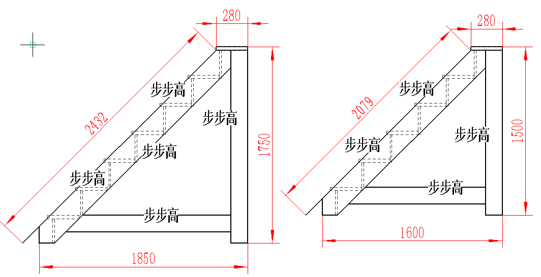 家用整体楼梯转角平台楼梯 直梯复式阁楼loft层简易实木平台楼梯