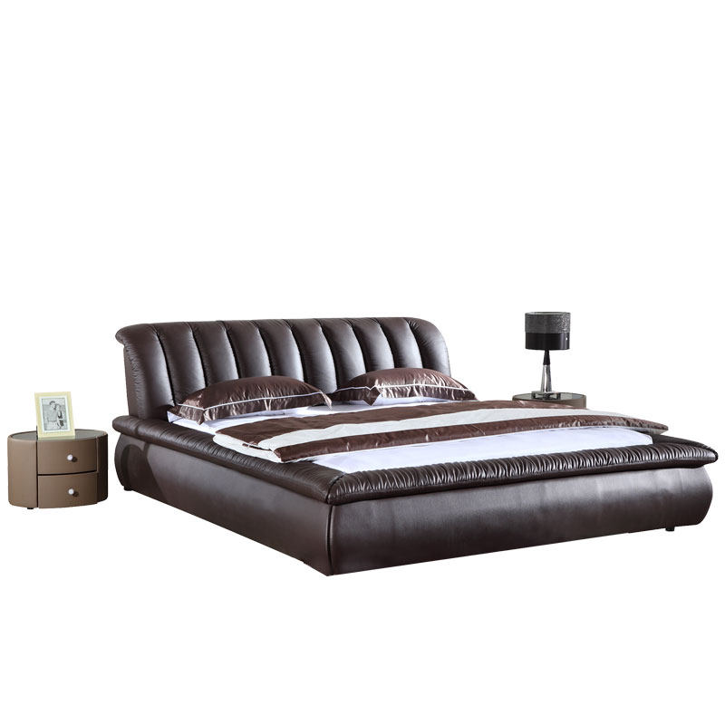 cbd床 简约双人床大床婚床进口头层牛皮床家居旗舰主卧皮床真皮床