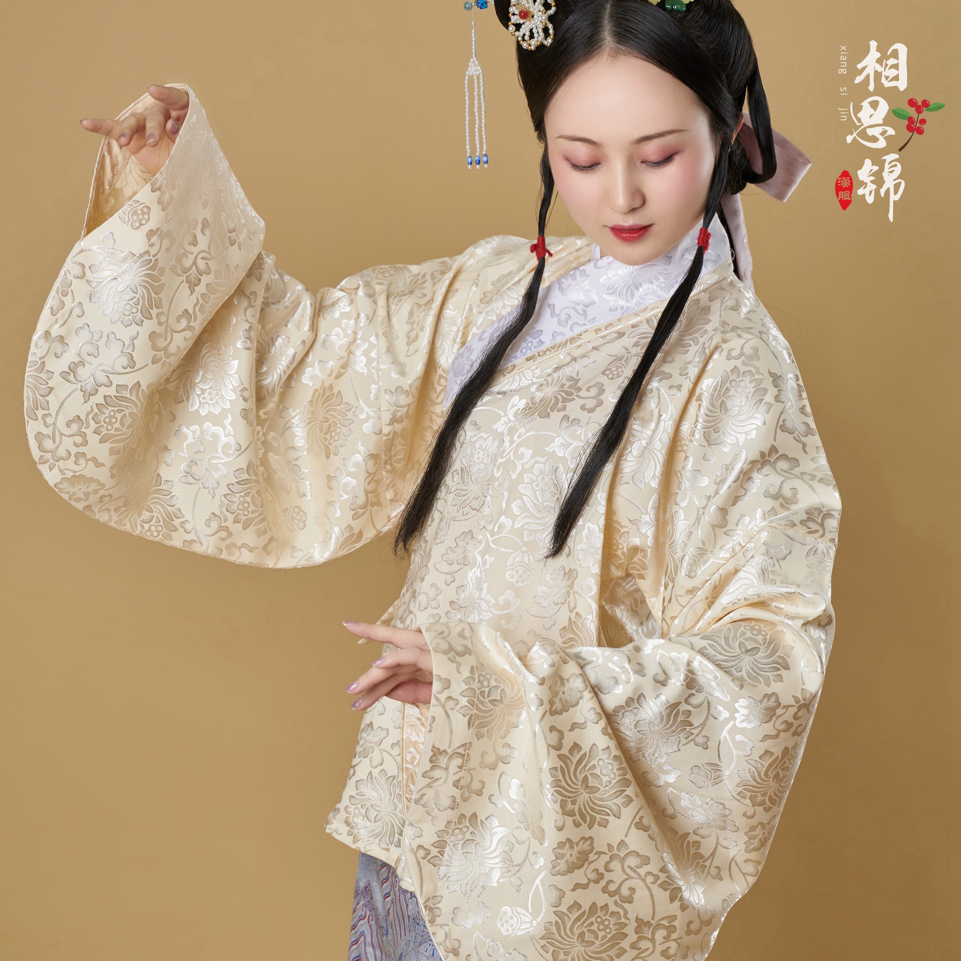 原创汉服女明制秋冬短衫立领袄明5折领上红楼民族服装