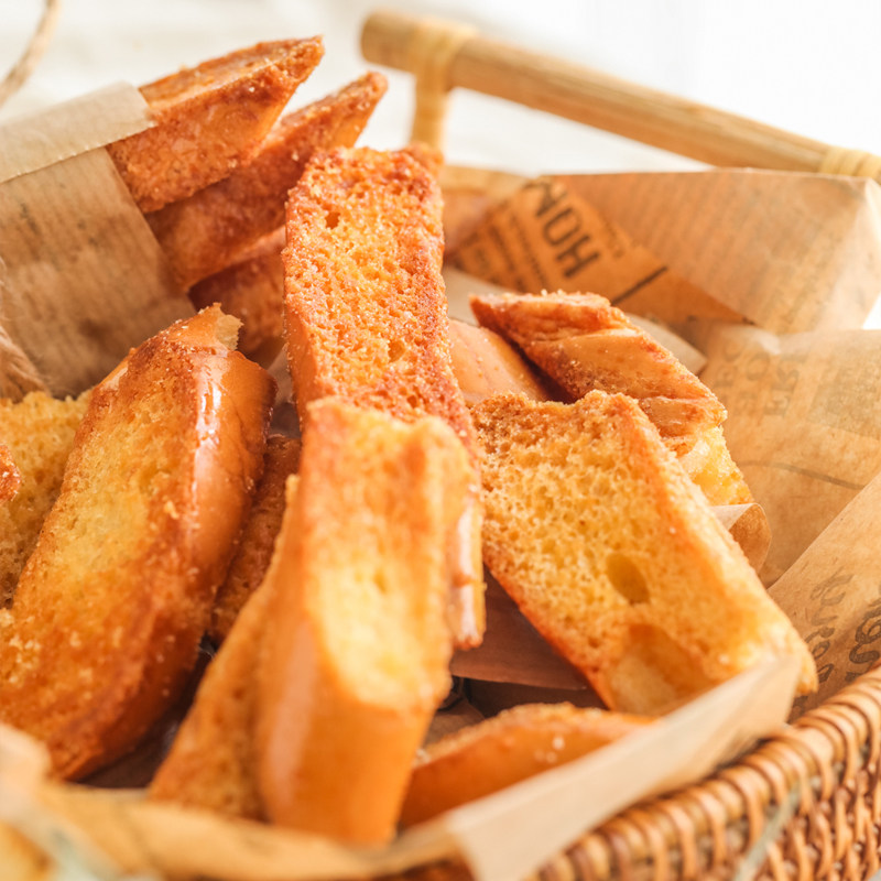 金日良品 法式奶香片卡卡奇脆早餐烘焙糕点现烤黄油面包片法棍