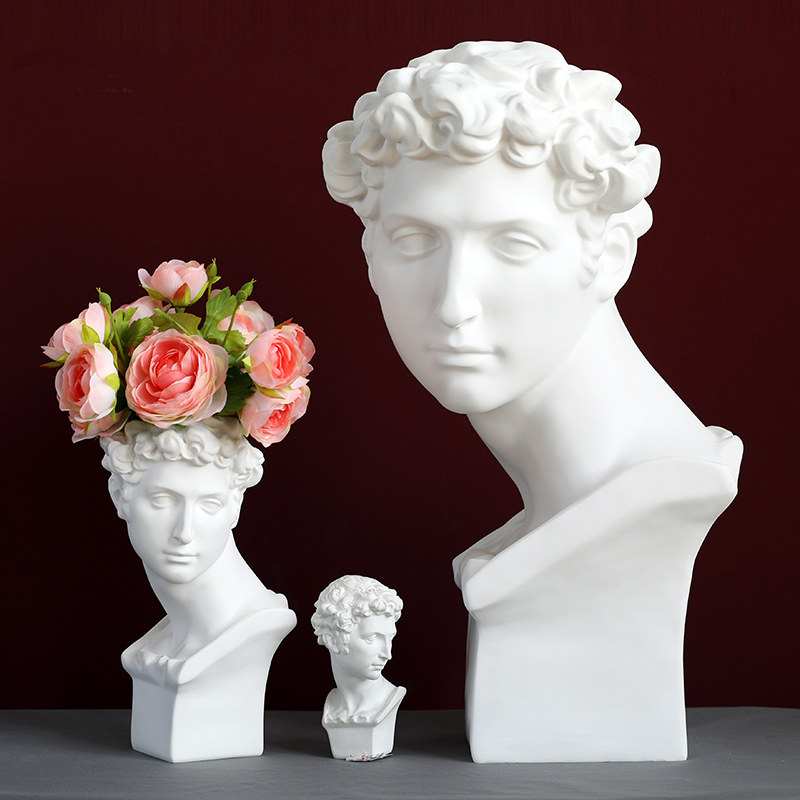 风吟石膏树脂人像雕刻头像家居软装设计师摆件摆件