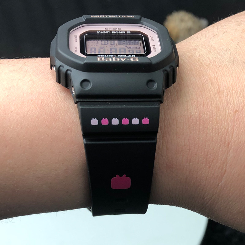 卡西欧bgd-5000u-1bprb7duet-4小电电视合作光能电波女腕日韩腕表