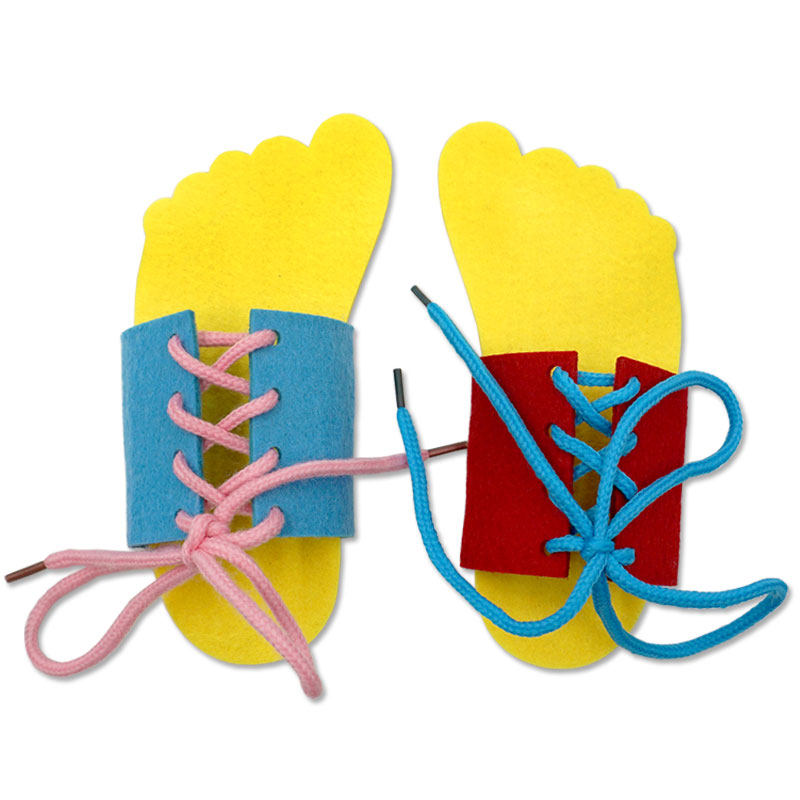 不织布儿童早教手工系鞋带 串鞋带幼儿手工diy材料包益智早教玩具