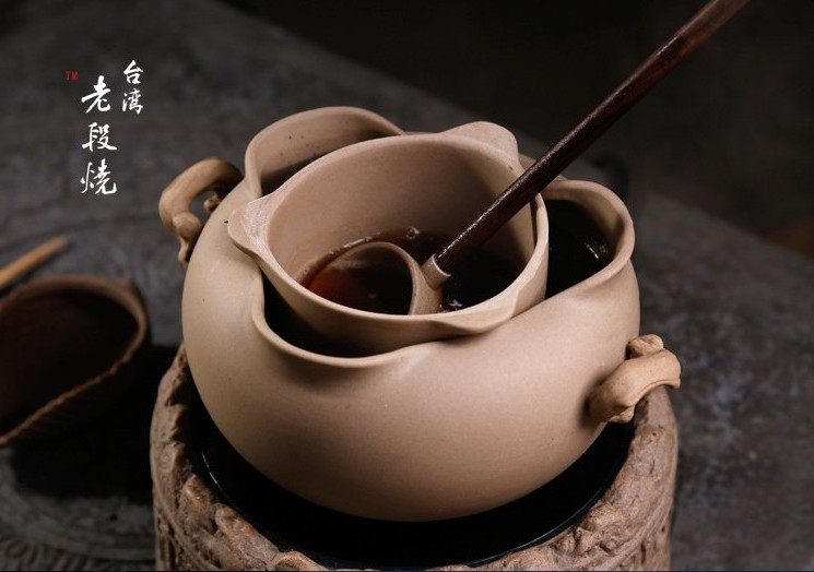 汉陶张生矿坑陶瓷茶具涟壁带盖大容量煮茶两件件套茶道