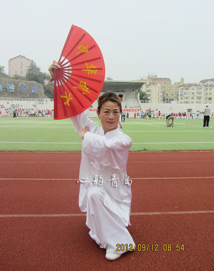 专业1尺中华武术扇子厘米竹骨表演右手太极功夫扇太极扇