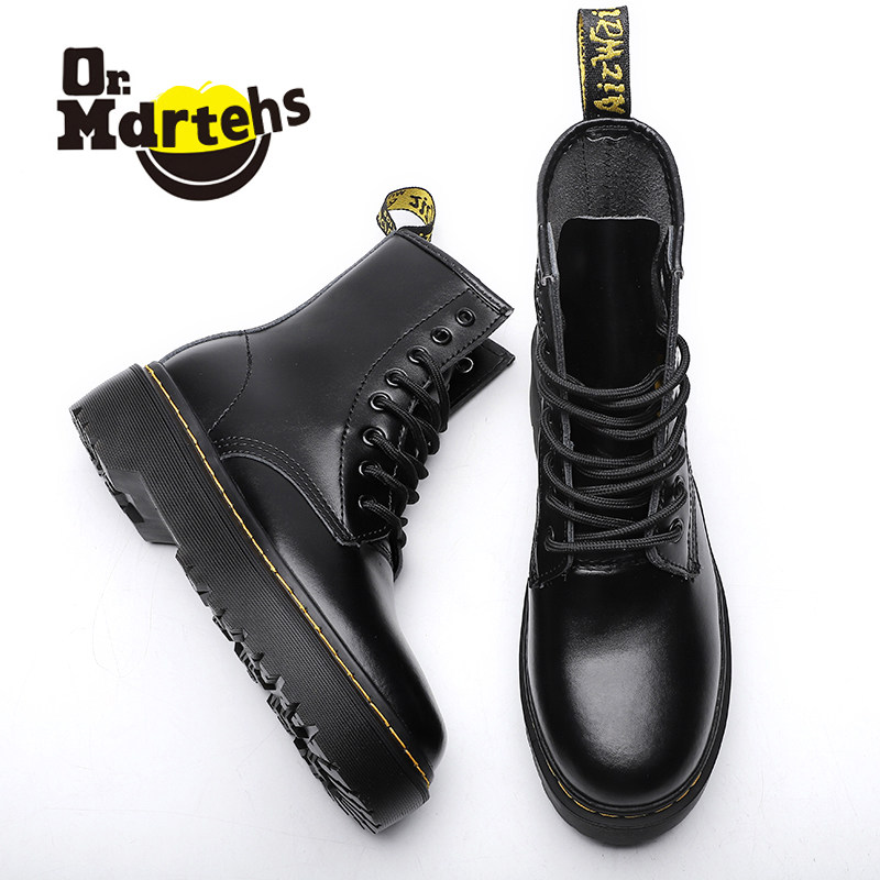 靴女ormdrtehe马丁英伦风学生百搭厚底机车短靴网红马丁靴