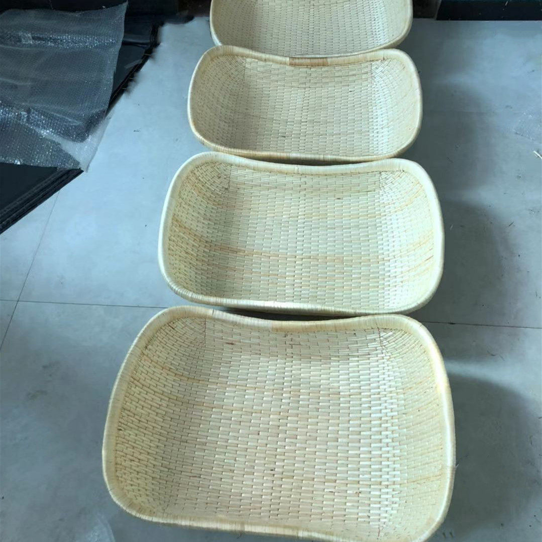柳编长方形笸箩簸箕馒头手工竹编藤编收纳家用竹编