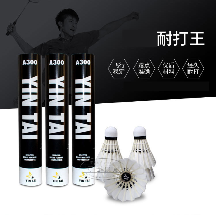 正品银泰yintai-a300 a400 a500羽毛球 鹅毛球 耐打稳定 5筒包邮