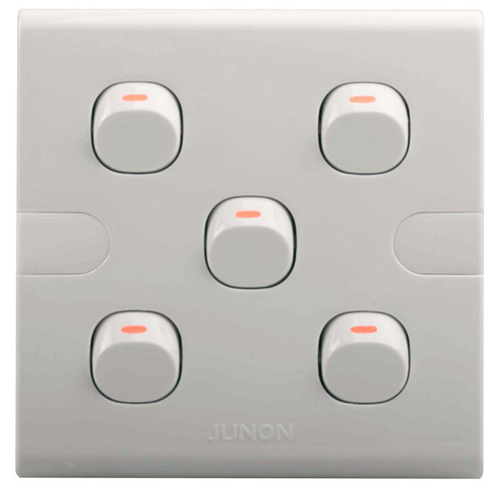 开关俊朗开关插座正品系列指甲junon五位五联旧式开关插座套装