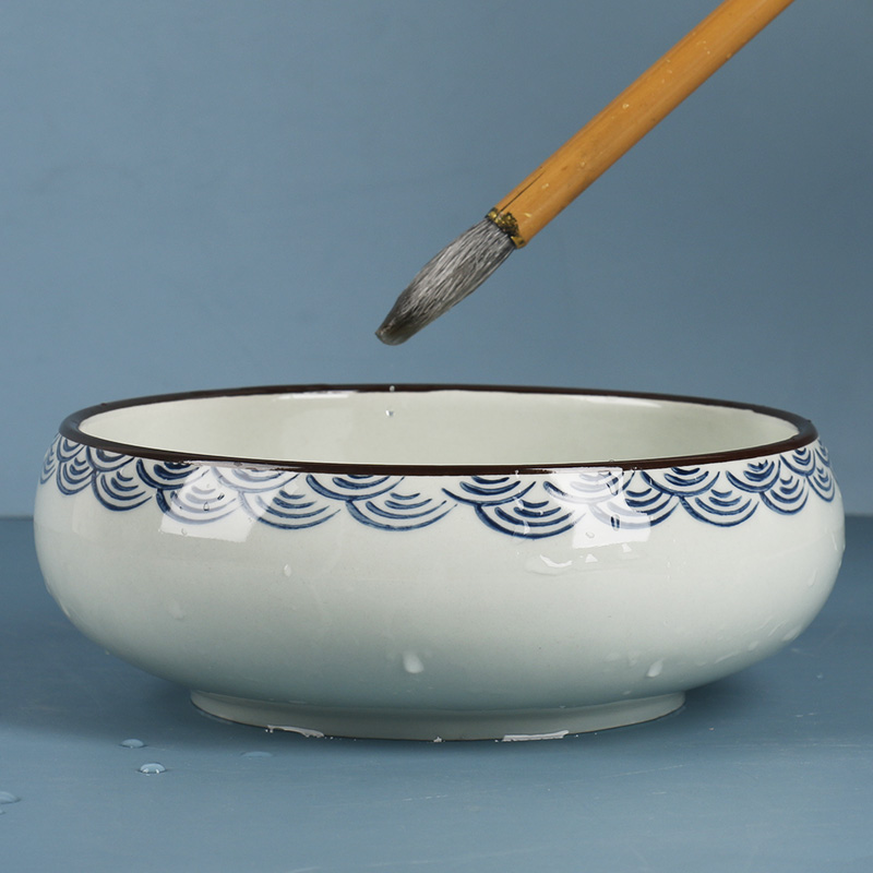 陶瓷笔洗毛笔书法国画水洗大号小号古风风水笔洗