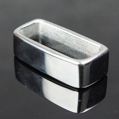 张记工银色介子腰带植鞣裤带环银皮带不锈钢记工皮带扣