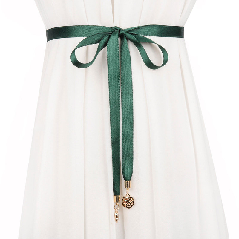 韩版玫瑰花细腰腰带女腰甜美打结百搭装饰裙子腰带