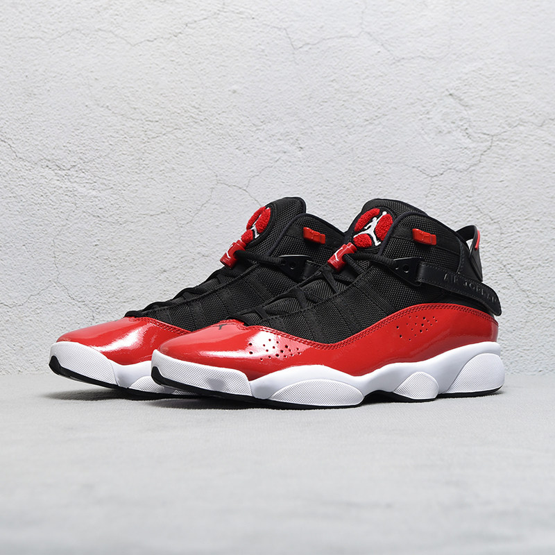 耐克男鞋airjordan黑白漆皮aj6冠王公牛篮球篮球鞋