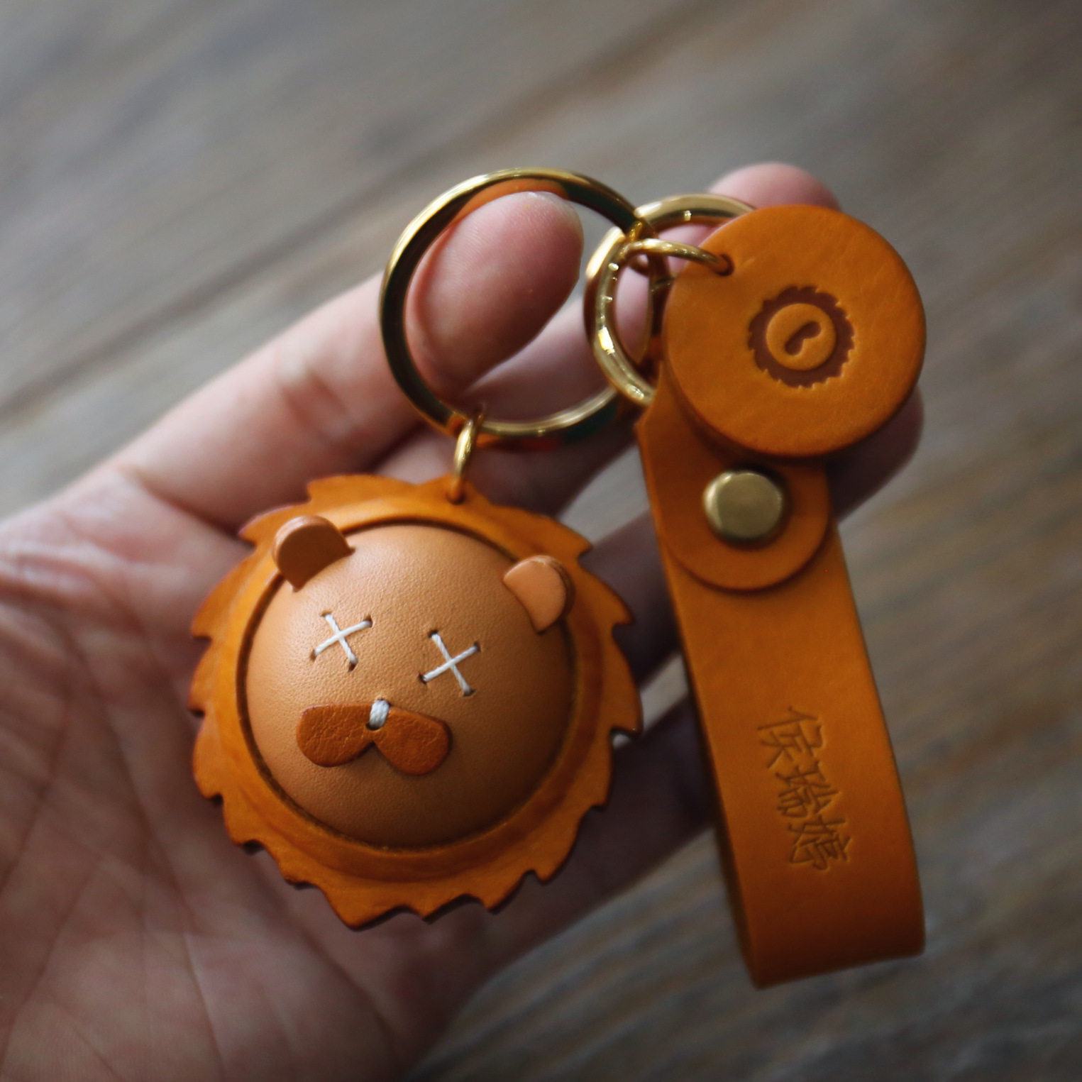 铃铛马骝手工皮革小物小狮子原创钥匙扣包挂饰挂饰包包定制