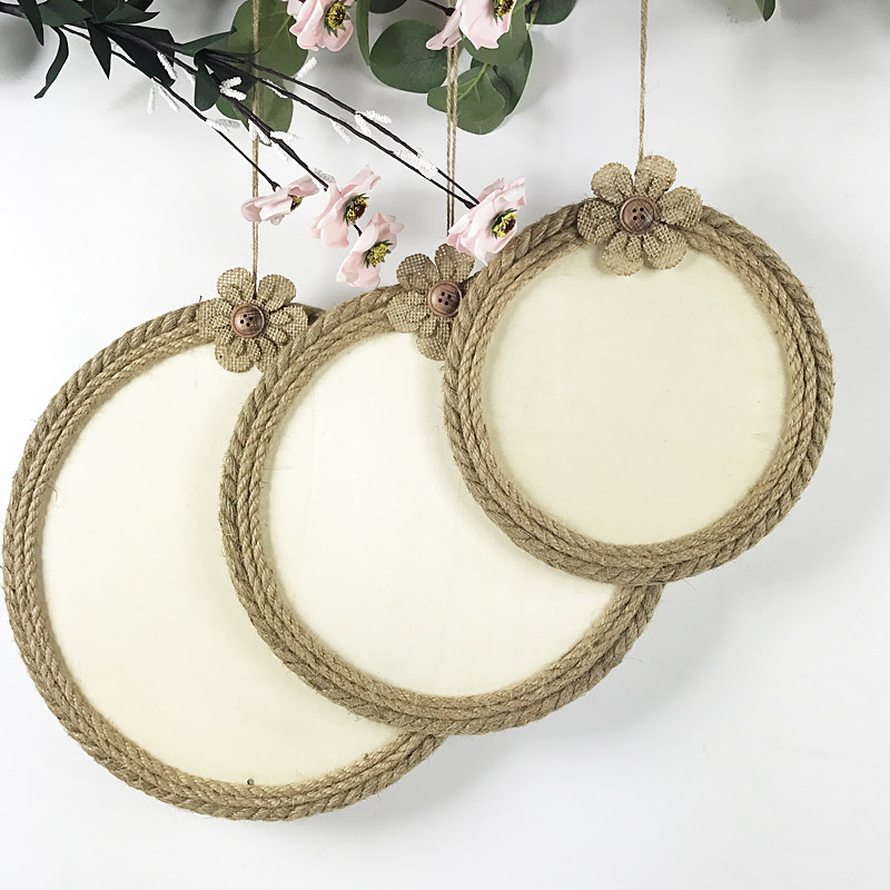 幼儿园环创材料创意圆形麻绳木板吊装装饰空中空中吊饰