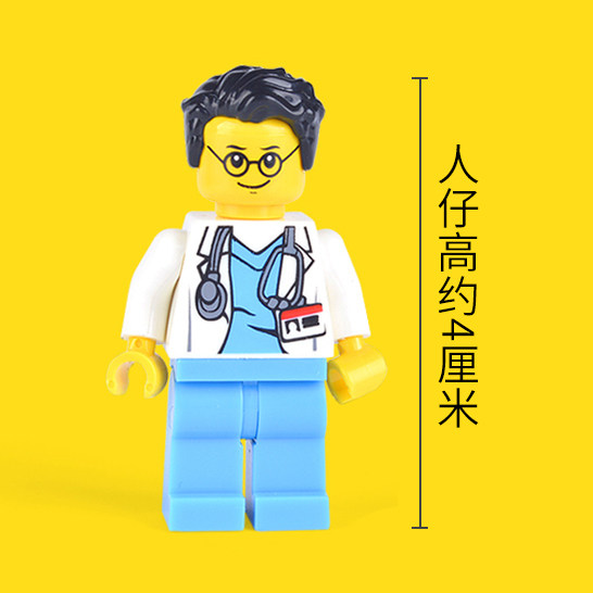 小颗粒积木人仔小人 diy益智拼装拼插玩具军事警察人仔人偶公仔