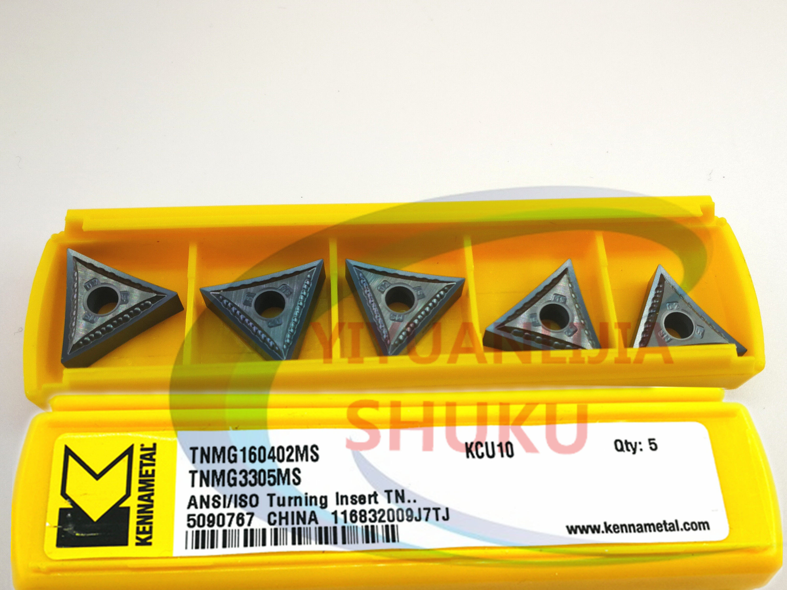 美国肯纳数控刀片三角精车刀粒tnmg160402ms钢件不锈钢刀具r角0.
