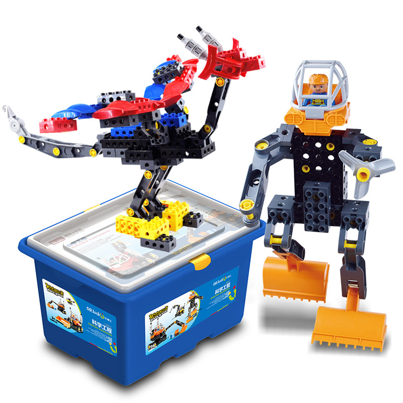 乐博士kj011百变科学工程车大颗粒积木儿童益智拼插玩具送手册