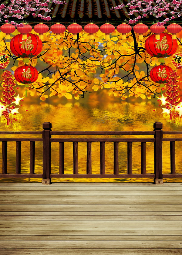 背景影楼全家福古装摄影布中国风写真喜庆古典背景布类