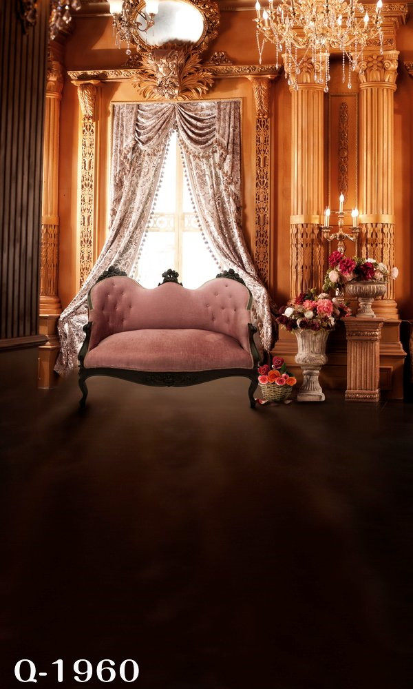 宫廷室内实景假景复古婚纱摄影背景纸 影楼拍摄ins布照相拍照欧式