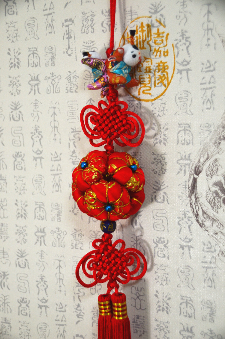 徐州曹氏香包六六大顺绣球中国结中草药驱蚊挂饰香包