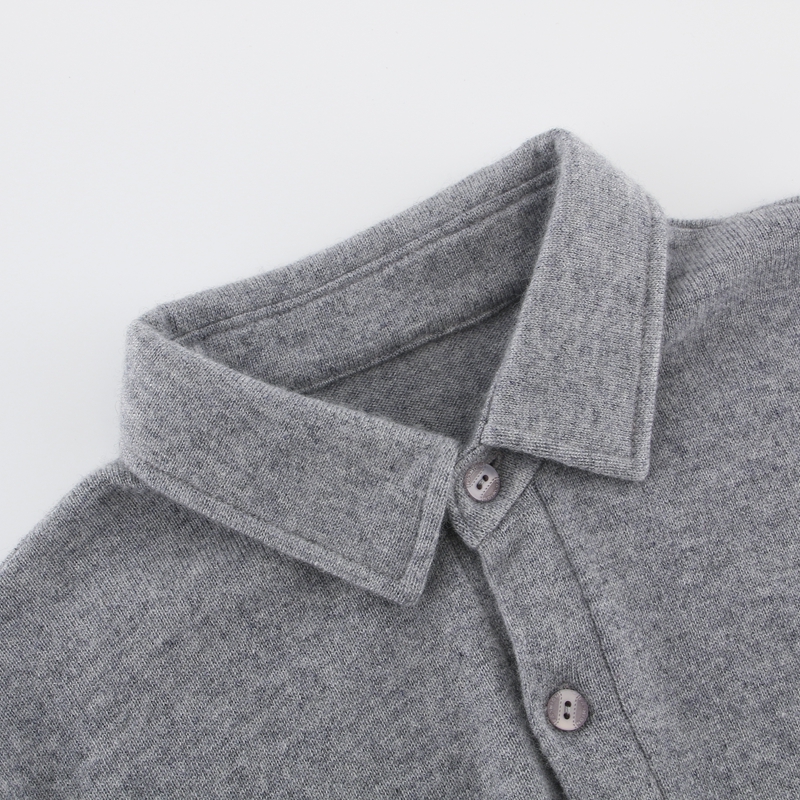 产自鄂尔多斯市男式衬衫领纯山羊绒开衫针织毛衫外套休闲打底毛衣