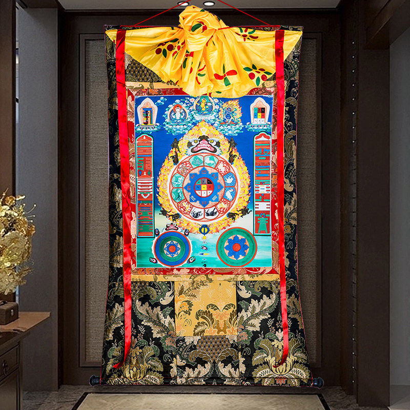 唐卡九宫八卦刺绣布料装裱西藏装饰藏族唐卡