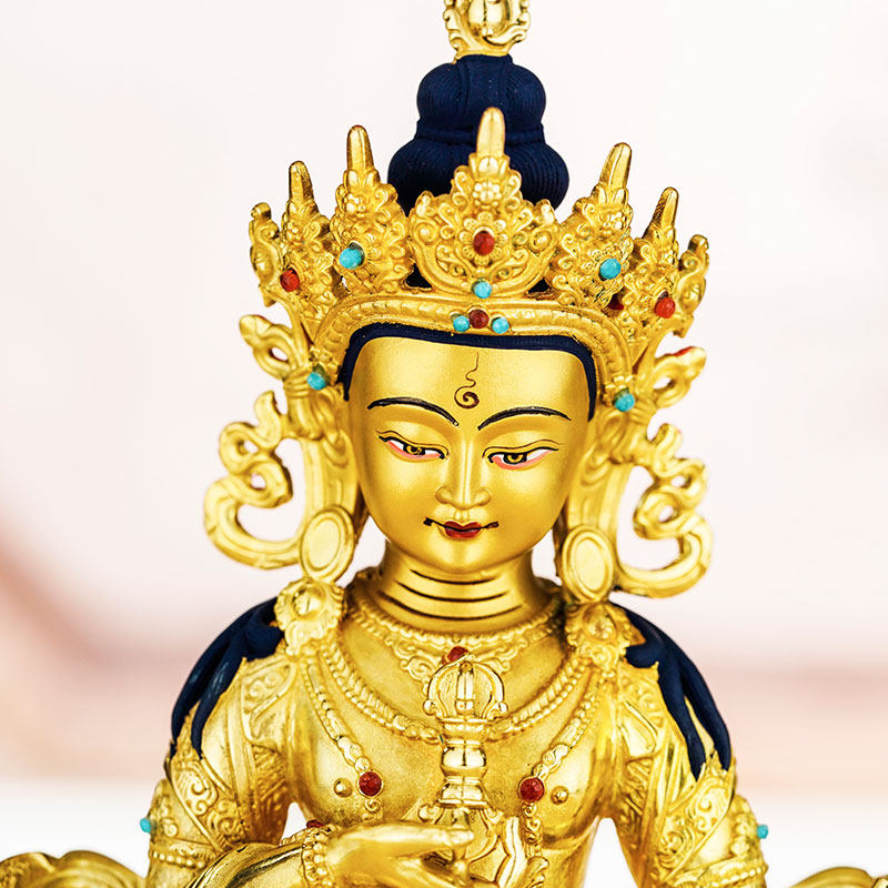 佛像金刚萨埵纯铜鎏金藏传佛教用品7寸供佛摆件摆件