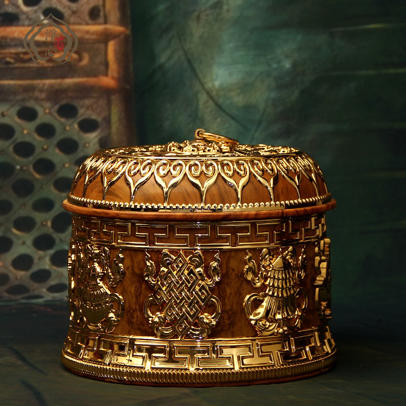 藏式八吉祥双龙糌粑酥油吉祥内带不锈钢新款特价其他