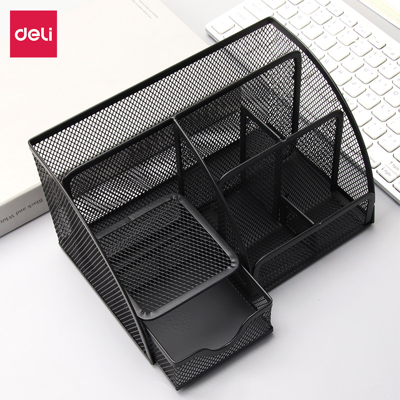 笔筒得力文具桌面少女学生办公简约个性笔座笔筒