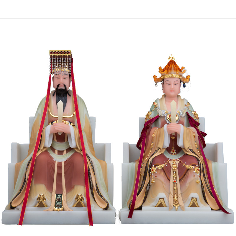 玉帝王母汉白玉神像玉皇大帝西王母娘娘天公道教玄关摆件