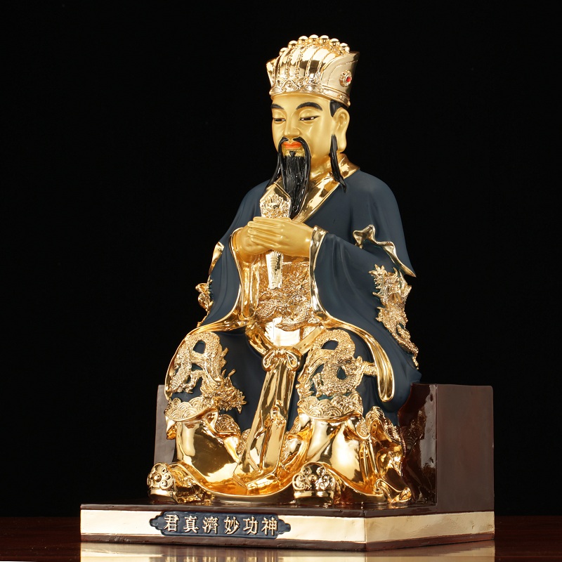 感天大帝许真君净明祖师台湾纯铜鎏金神功妙济摆件