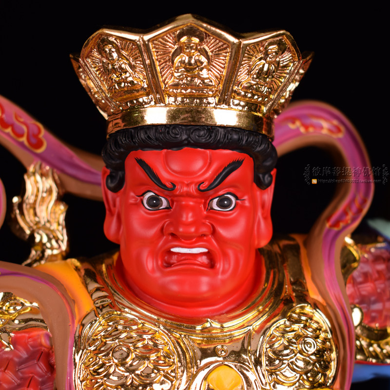 19寸坐四大天王佛像佛教四大金刚护法像供奉摆件树脂玻璃钢新品