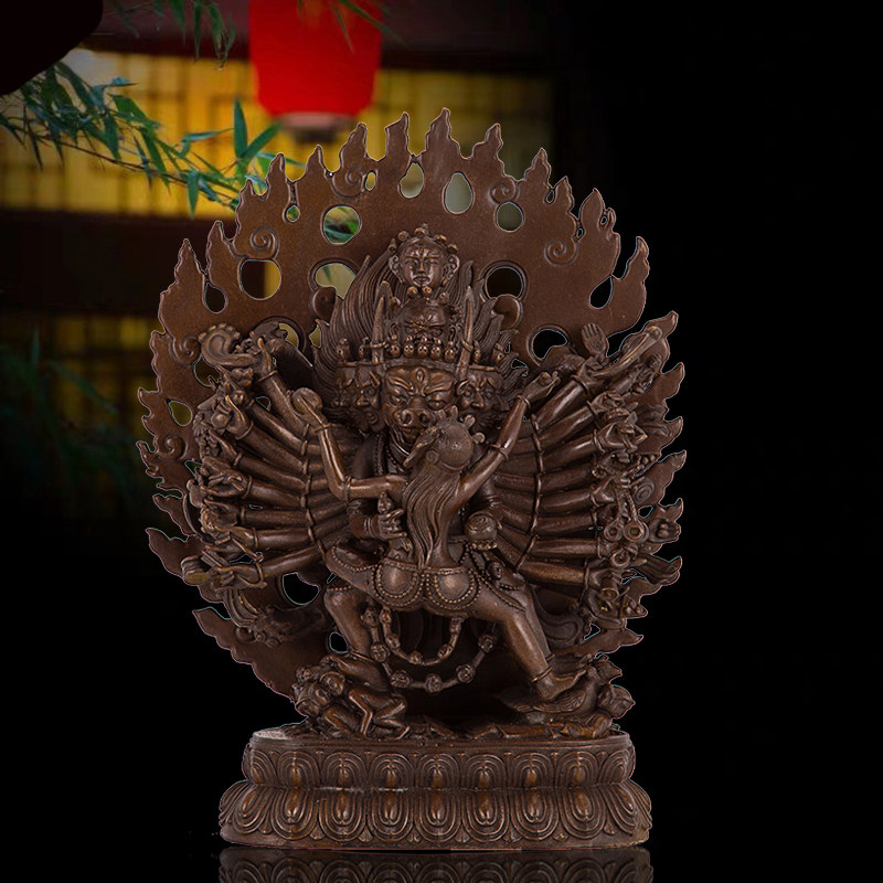 纯铜密宗藏传大威威德金刚金刚牛牛头明王佛像摆件