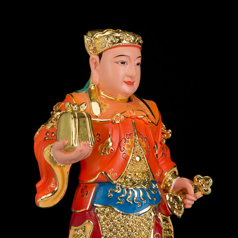 16寸关平周将军护法神像关公副将户法树脂彩绘装饰摆件