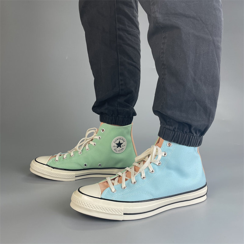 converse匡威1970s蓝绿拼接撞色男女款情侣板鞋高帮帆帆布鞋