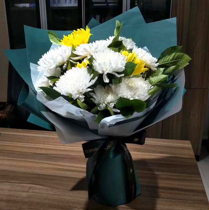 黄白菊花清明节花束扫墓花篮祭祀鲜花追悼花圈追悼