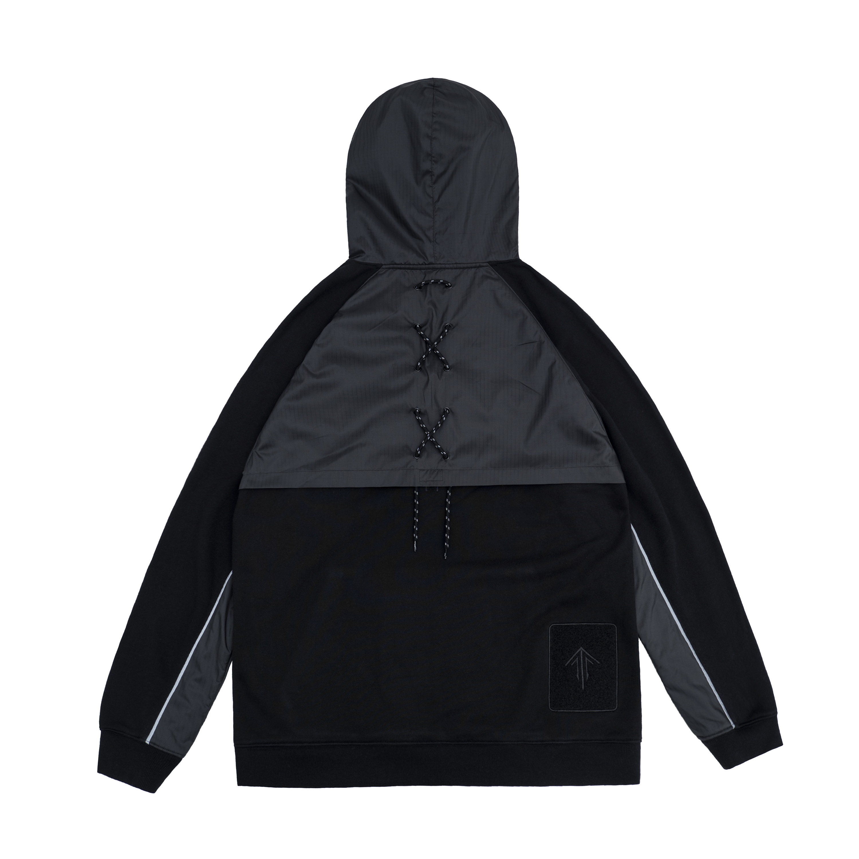 fearom原创创灵联名可替换魔术贴连帽卫梭织拼接卫衣