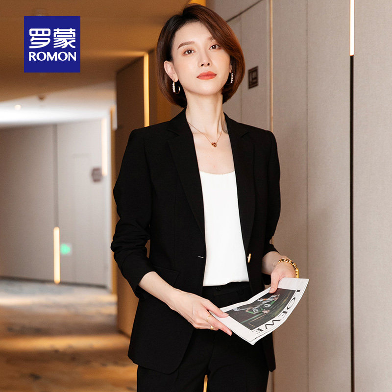 罗蒙西服套装女士2022春季新款时尚休闲西装修身西装